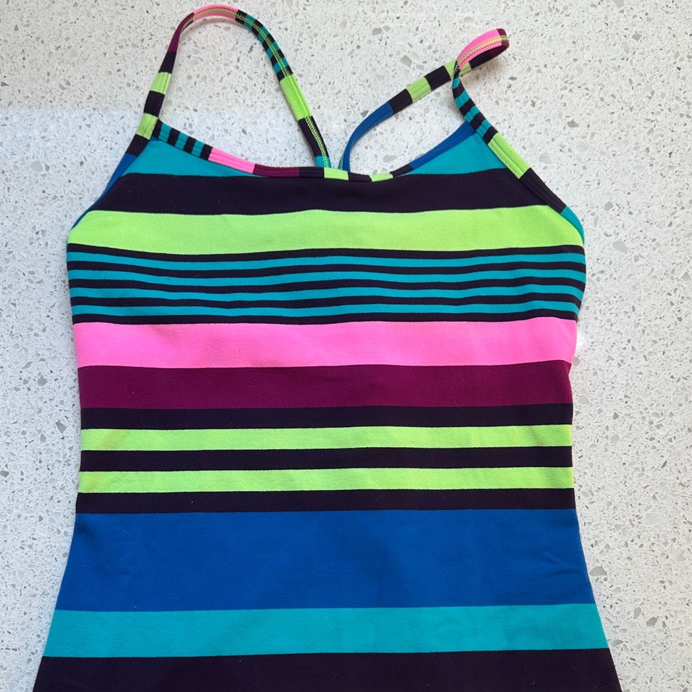 Girls Ivivva by Lululemon Colorful Striped Tank Top